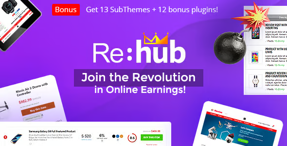REHub 汉化中文版|会员营销/社区主题/多功能响应式WordPress主题模板-极客小站