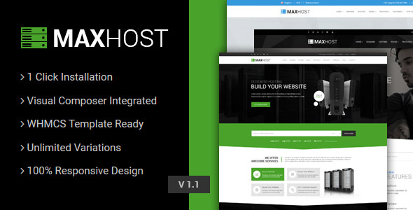 MaxHost 汉化中文版|虚拟主机WHMCS网站托管IDC业务WordPress主题模板-极客小站