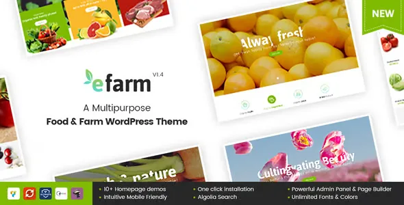 eFarm 英文专业版|多功能食品和农场WordPress主题模板-极客小站