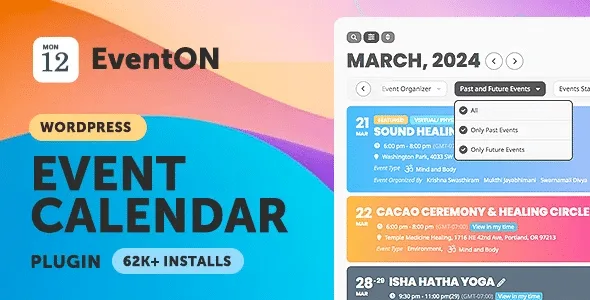 EventON 完美汉化中文版合集|虚拟活动事件精美日历WordPress插件-极客小站