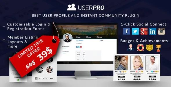 UserPro 完美汉化中文版|社区和用户配置文件多合一WordPress插件-极客小站