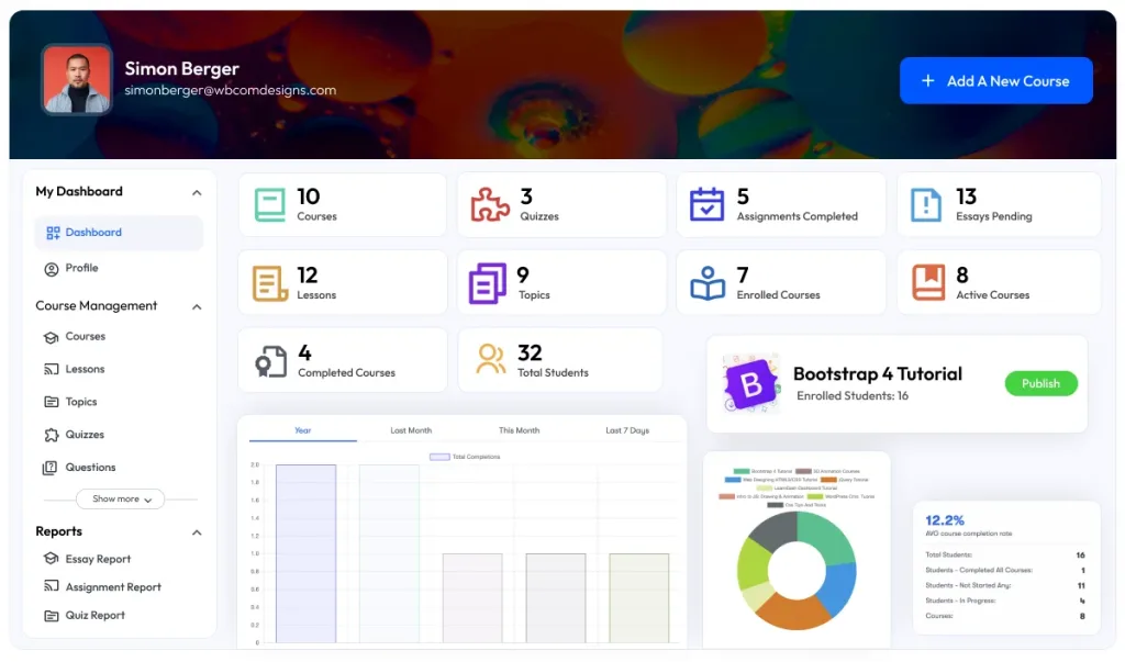 LearnDash Dashboard 汉化中文版|WordPress前端课程生成器LearnDash仪表板插件-极客小站
