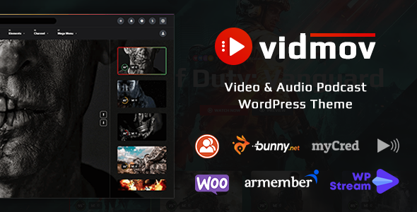 VidMov 完美汉化中文版|酷炫视频影视音乐播客WordPress主题-极客小站