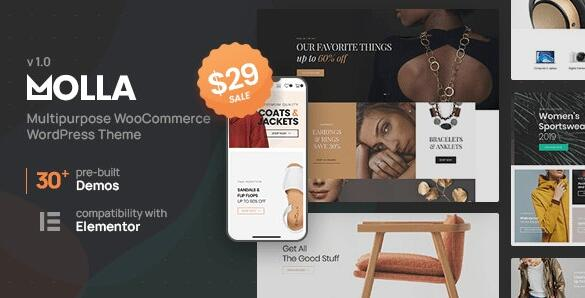 Molla 汉化中文版|多功能电子商务WooCommerce WordPress主题模板-极客小站