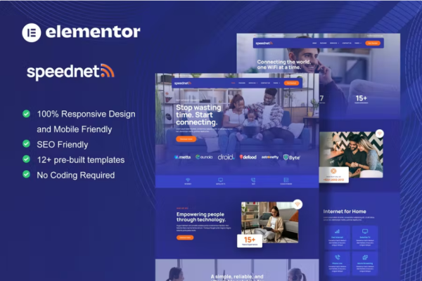 SpeedNet – 宽带和互联网服务提供商 Elementor 模板套件-myforexstore