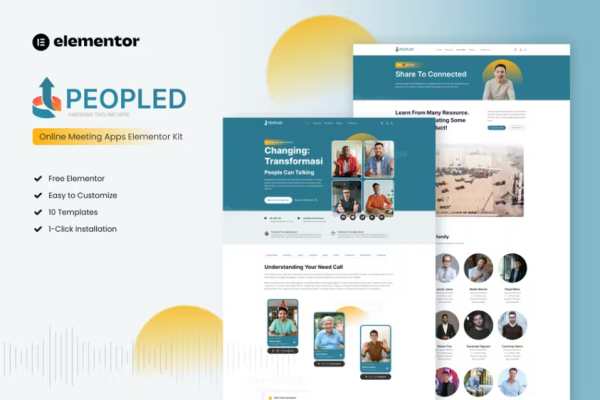 Peopled – 在线会议应用 Elementor 模板工具包-myforexstore