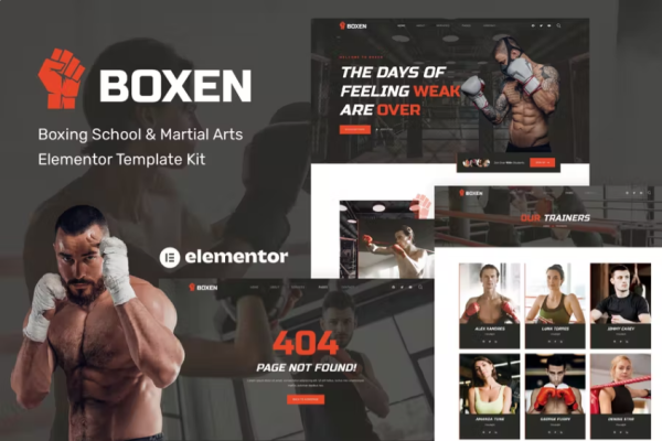 Boxen – 拳击学校和武术元素模板套件-myforexstore