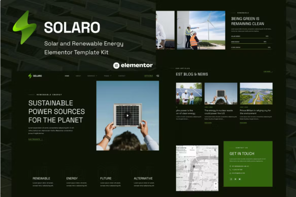 Solaro – 太阳能和可再生能源 Elementor 模板套件-myforexstore