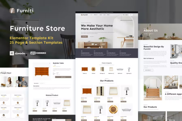 Furniti – 家具和家居装饰商店 Elementor Pro 模板套件-myforexstore