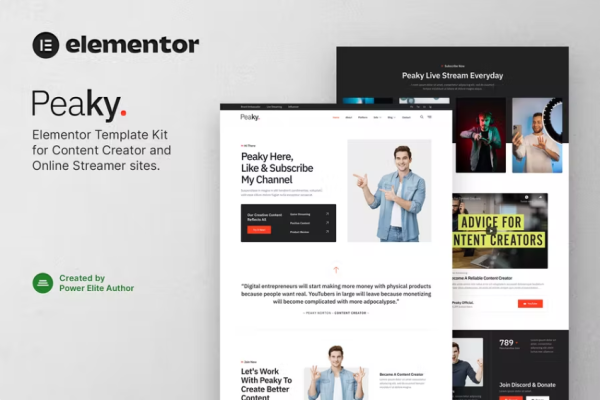 Peaky – 内容创建者和在线流媒体 Elementor 模板工具包-myforexstore