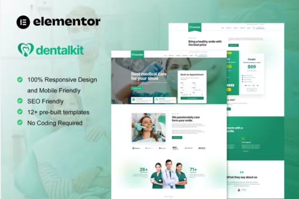 Dentalkit – 牙医和医疗服务 Elementor 模板套件-myforexstore
