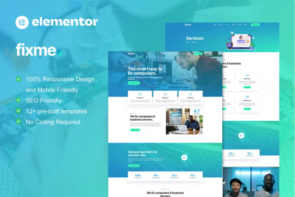 Fixme – 电脑维修服务 Elementor 模板套件-myforexstore