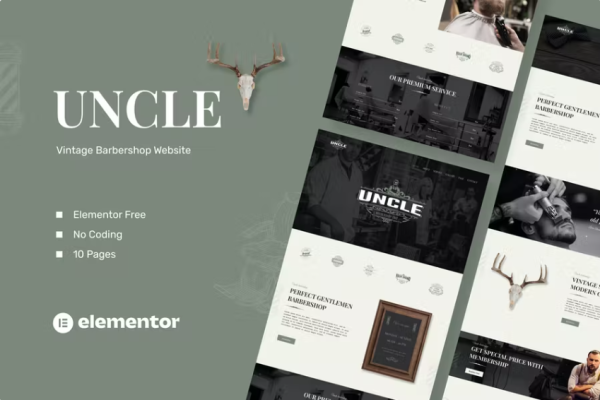 Uncle – 理发店 Elementor 模板套件-myforexstore