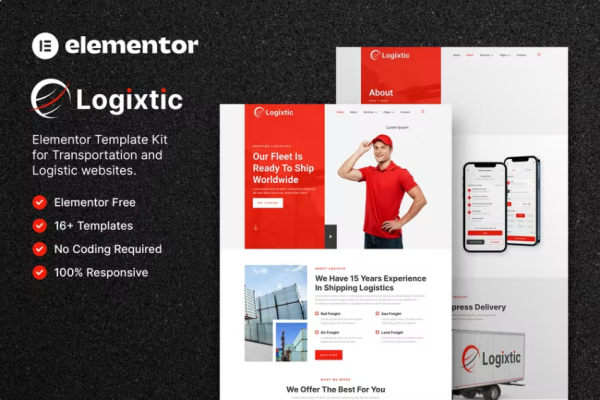 Logixtic – 运输和物流 Elementor 模板套件-myforexstore