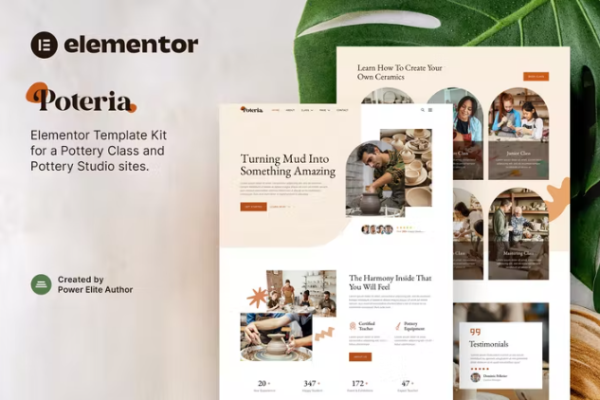 Poteria – 陶艺课和 Studio Elementor 模板套件 所有项目/ WordPress /模板工具包-myforexstore