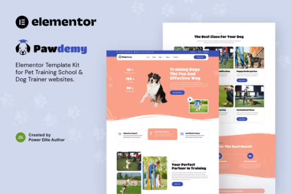 Pawdemy – 宠物培训学院 Elementor 模板套件-myforexstore