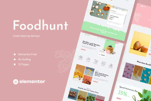 Foodhunt – 餐饮服务 Elementor 模板套件-myforexstore