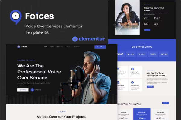 Foices – Voice Over Services Elementor 模板工具包-myforexstore