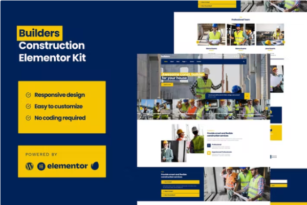 Builders – Construction Elementor Pro 模板工具包-极客小站
