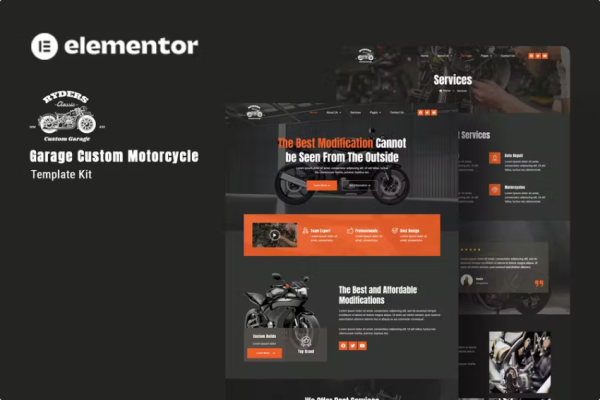 Ryders – 车库定制摩托车 Elementor 模板套件-myforexstore
