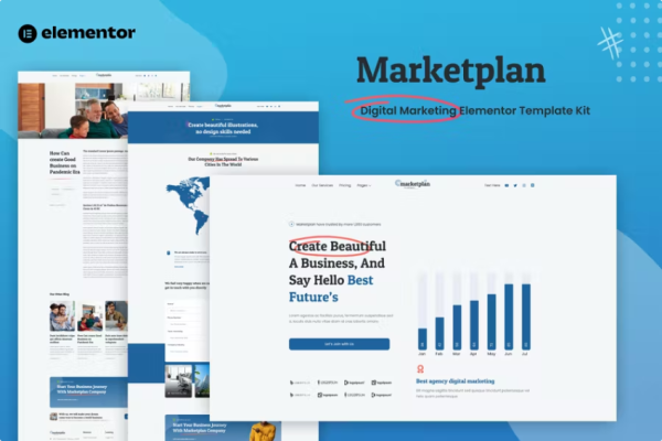 Marketplan – 数字营销元素模板工具包-极客小站