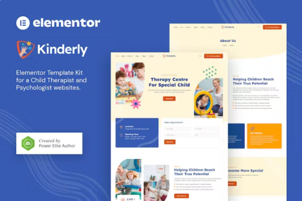 Kinderly – 儿童治疗师和心理学家 Elementor 模板套件-myforexstore