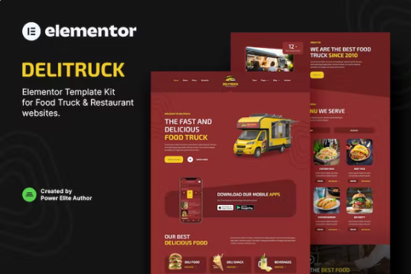 Delitruck – 食品卡车和餐厅 Elementor 模板套件-myforexstore