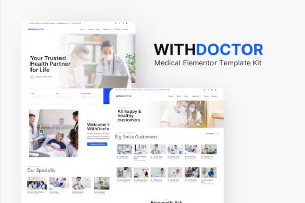 WithDoctor – Medical Elementor 模板套件-极客小站