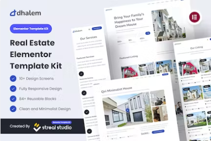 Dhalem Real Estate Elementor 模板工具包-myforexstore