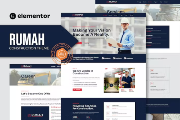 Rumah – 建筑主题 Elementor 模板套件-极客小站