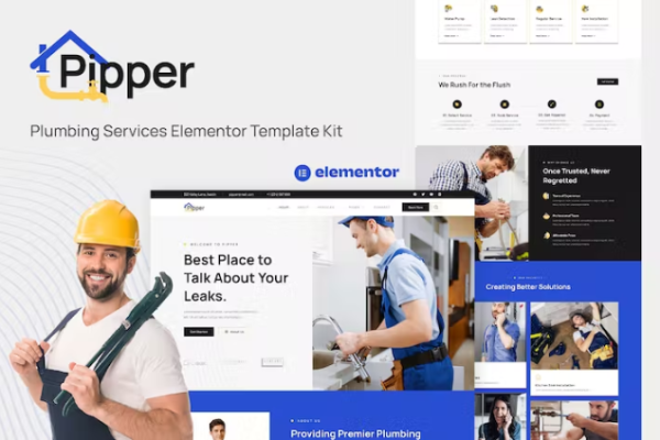 Pipper – 管道服务 Elementor 模板套件-极客小站