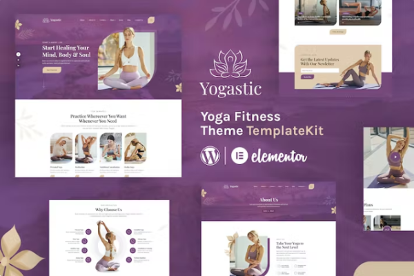 Yogastic | 瑜伽和健身元素Elementor模板套件-极客小站