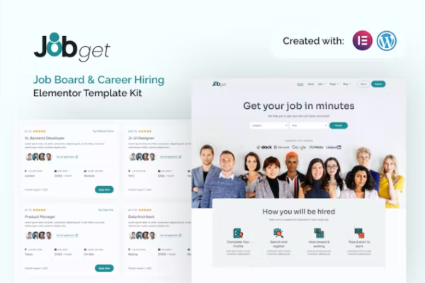 Jobget 工作委员会和职业招聘 Elementor 模板套件-myforexstore