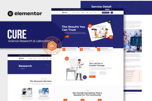 Cure – 科学研究和实验室 Elementor 模板套件-myforexstore