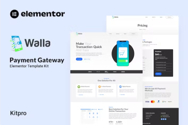 Walla – 支付网关 Elementor 模板工具包-极客小站