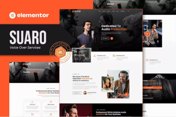 Suaro – 录音、音频服务、配音工作室 Elementor 模板工具包-myforexstore