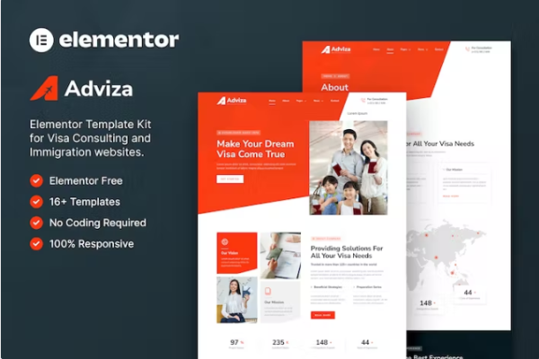 Adviza – 移民和签证咨询 Elementor 模板套件-myforexstore
