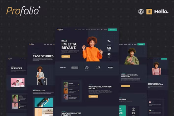 Profolio – CV Resume Portfolio Elementor 模板套件-极客小站