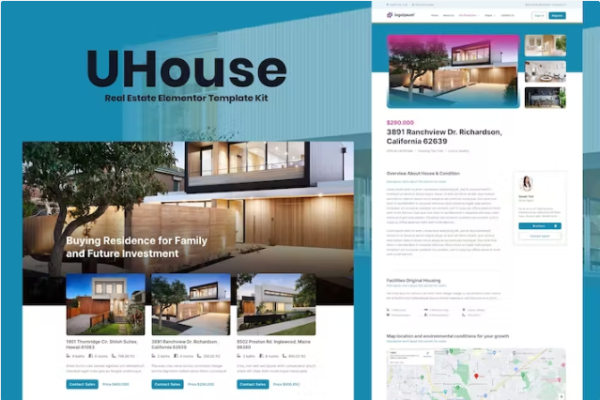 UHouse – 房地产元素模板套件-极客小站