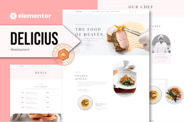 Delicius – 餐厅 Elementor 模板套件-极客小站