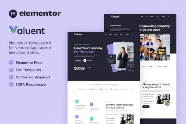 Valuent – 风险投资和投资 Elementor 模板套件-myforexstore