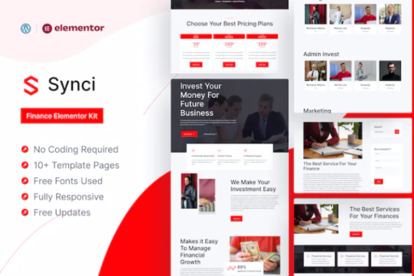 Synci – Finance Elementor Pro 模板套件-极客小站