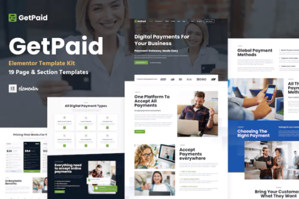 GetPaid – 支付网关和金融科技服务 WordPress Elementor 模板套件-极客小站