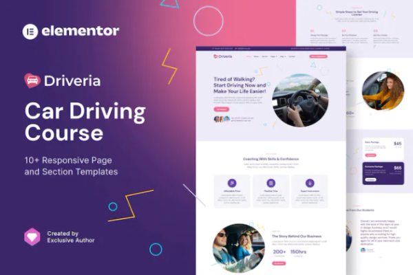 Driveria – 汽车驾驶课程元素模板套件-myforexstore