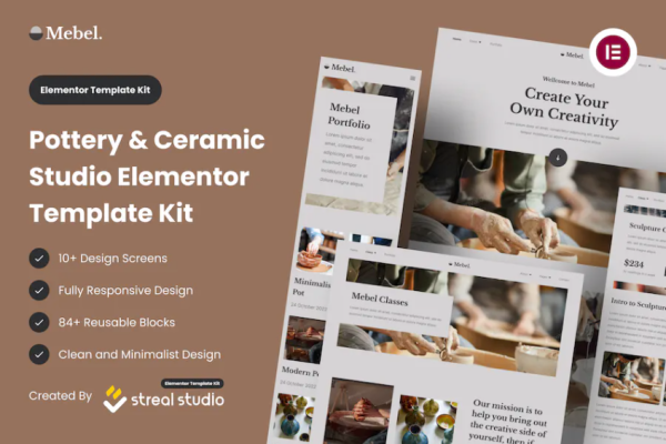 Mebel – Pottery & Ceramic Studio Elementor 模板套件-myforexstore