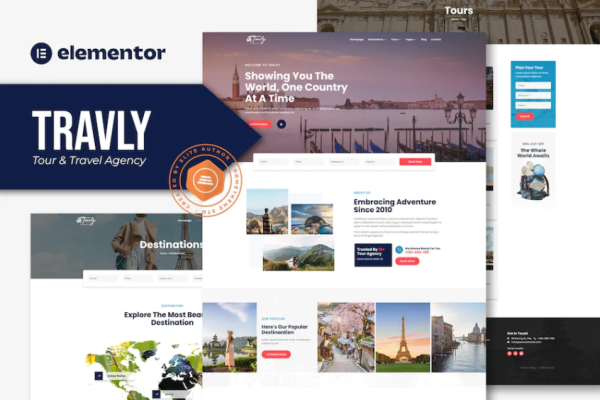 Travly – 旅游和旅行社 Elementor 模板套件-极客小站