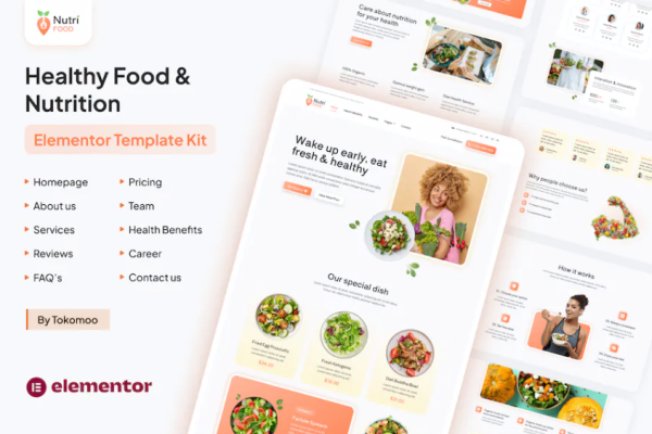 Nutri Food – 健康食品和营养 Elementor Pro 模板套件-myforexstore