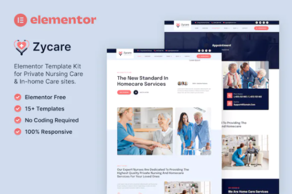 Zycare–家庭护理和私人护理机构元素模板套件-极客小站