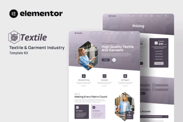 textiles – 服装行业 Elementor 模板套件-极客小站