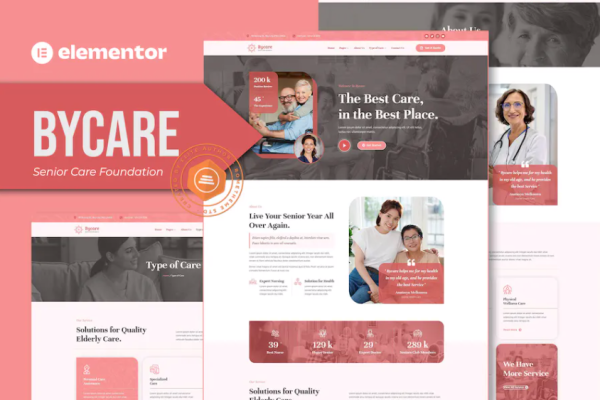 Bycare – Senior Care Foundation Elementor 模板套件-极客小站